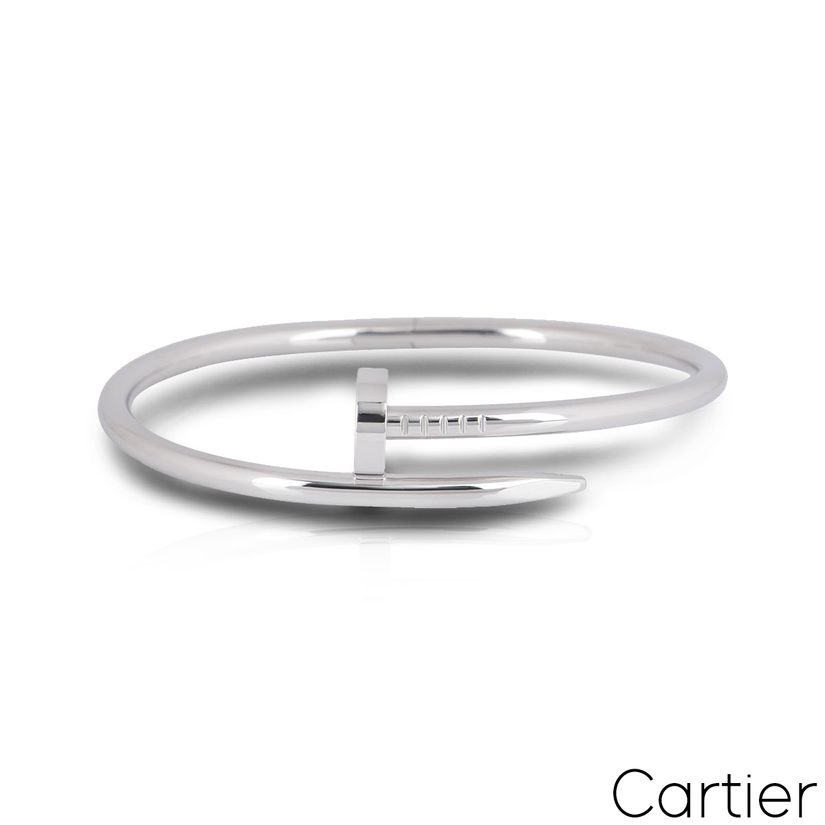 Cartier White Gold Plain Juste Un Clou Bracelet Size 15 B6048315
